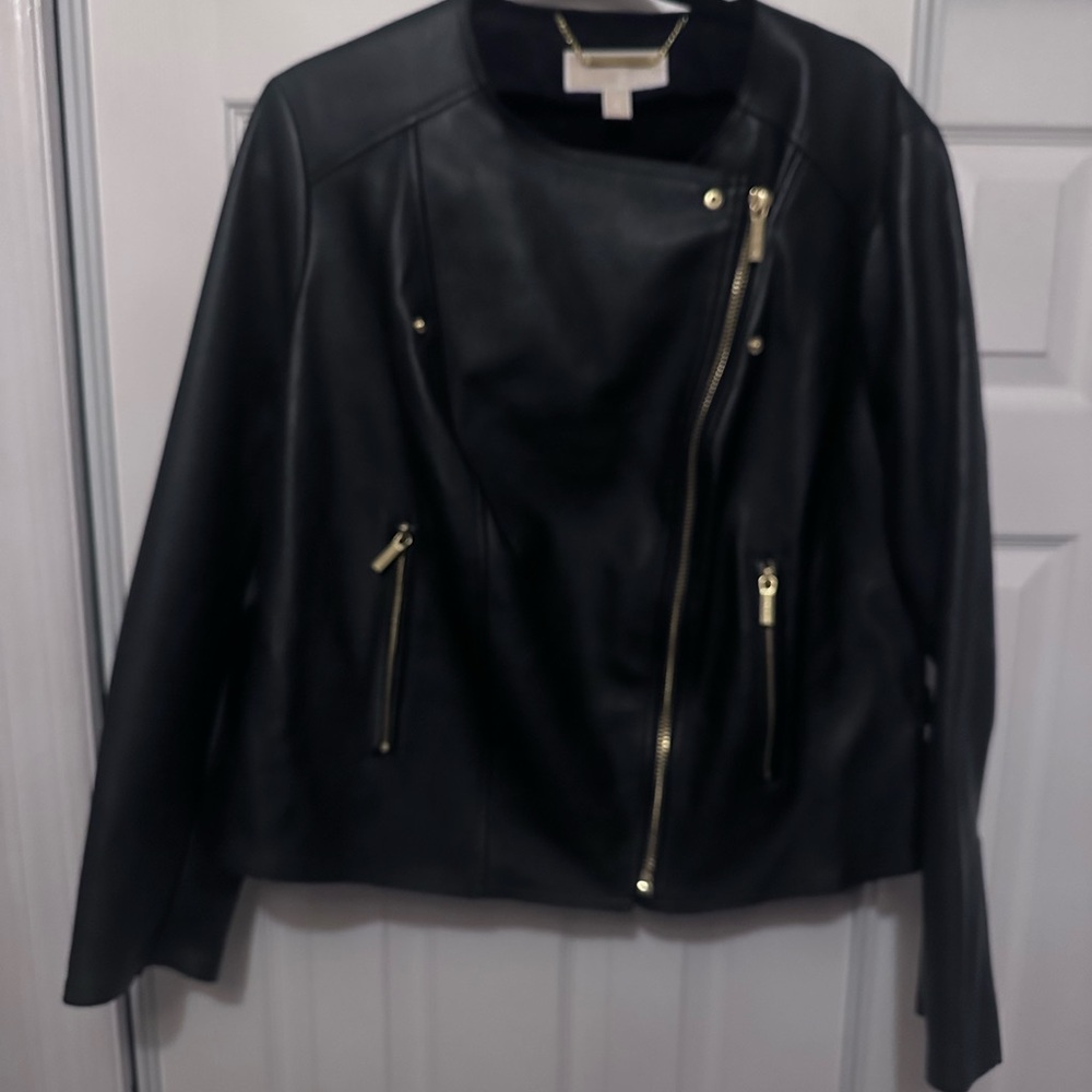 Michael Kors -  Dark Navy  Leather Jacket